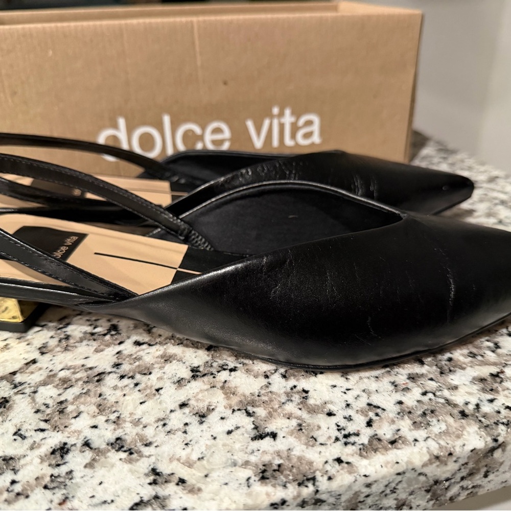 Dolce Vita Black Leather Flats